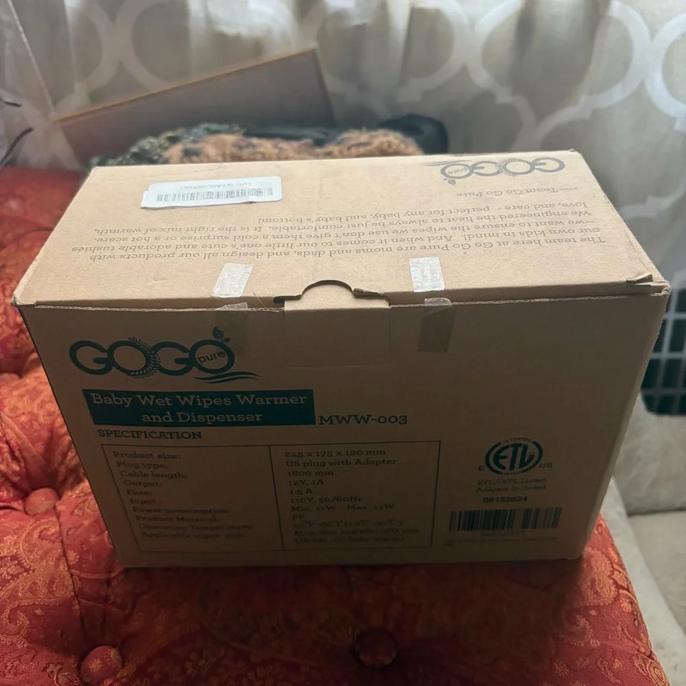 GoGo Pure Baby Wet Wipes Warmer & Dispenser MWW-003 New Open Box Pink Electric